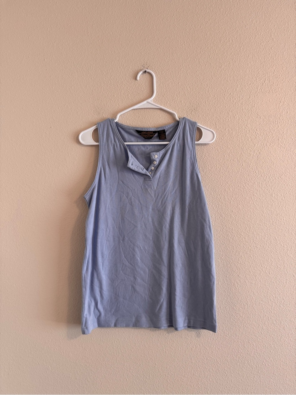 Eddie Bauer Light Blue Sleeveless Henley Tank Top